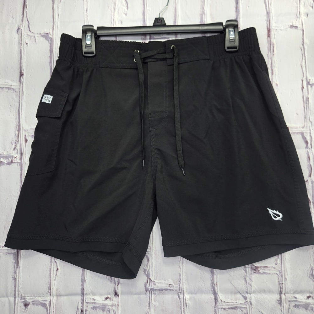 BALEAF Swim  Trunks Shorts Mens Sz L Black Light Weight With Liner Pockets‎